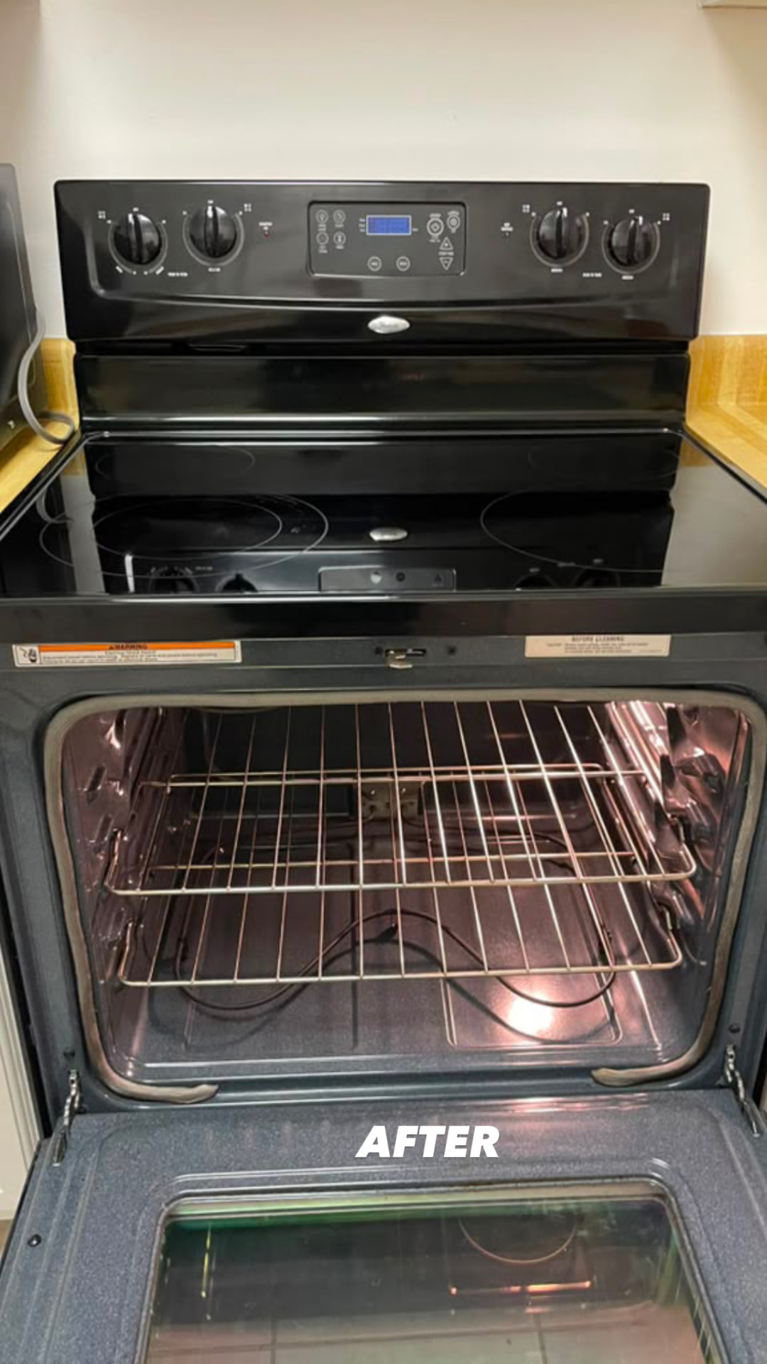 Horno después de la limpieza